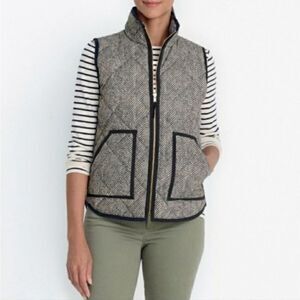 🐢 J. Crew Quilted Herringbone Puffer Vest Size XS Super Cute!
